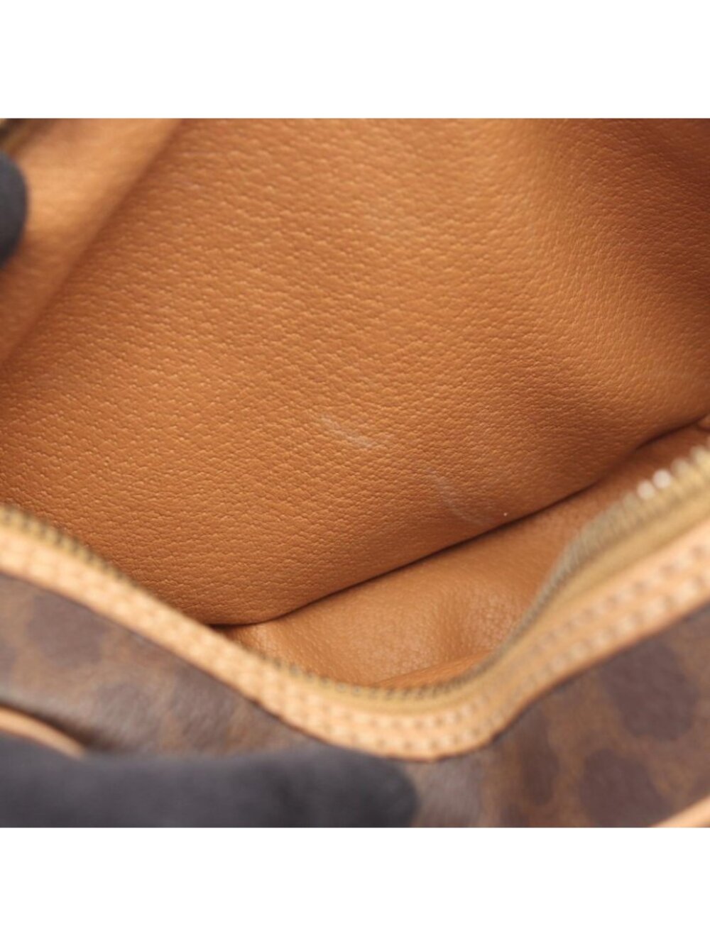 Celine Shoulder Bag Macadam Dark Brown Canvas Leather - Picture 5 of 11